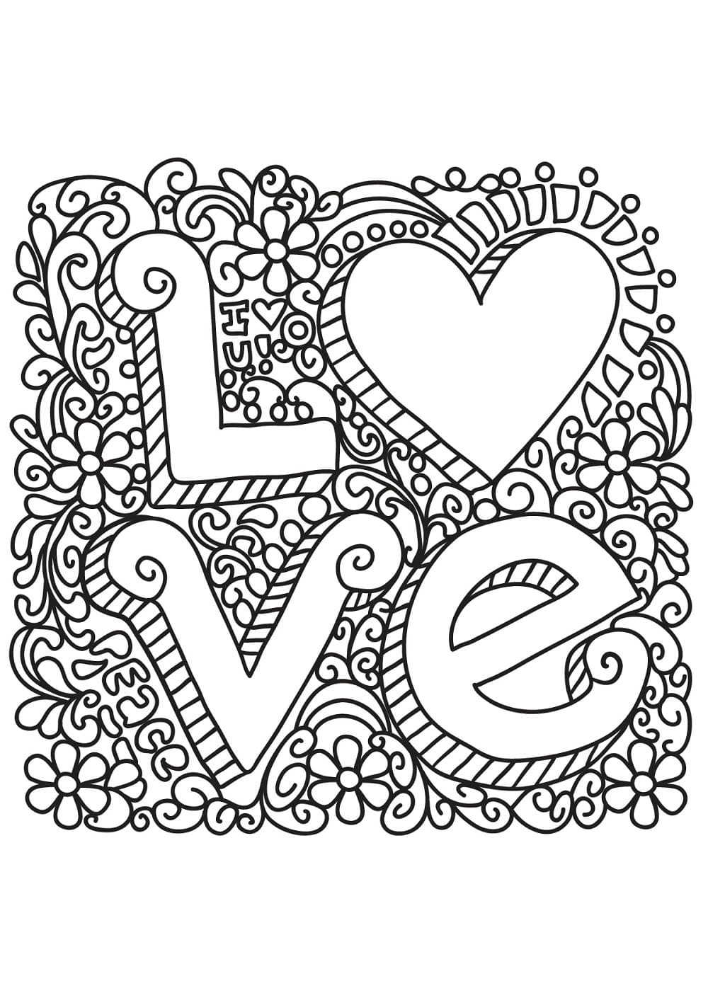 Love Quote For Adults coloring page