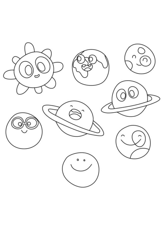 Lovely Cartoon Solar System