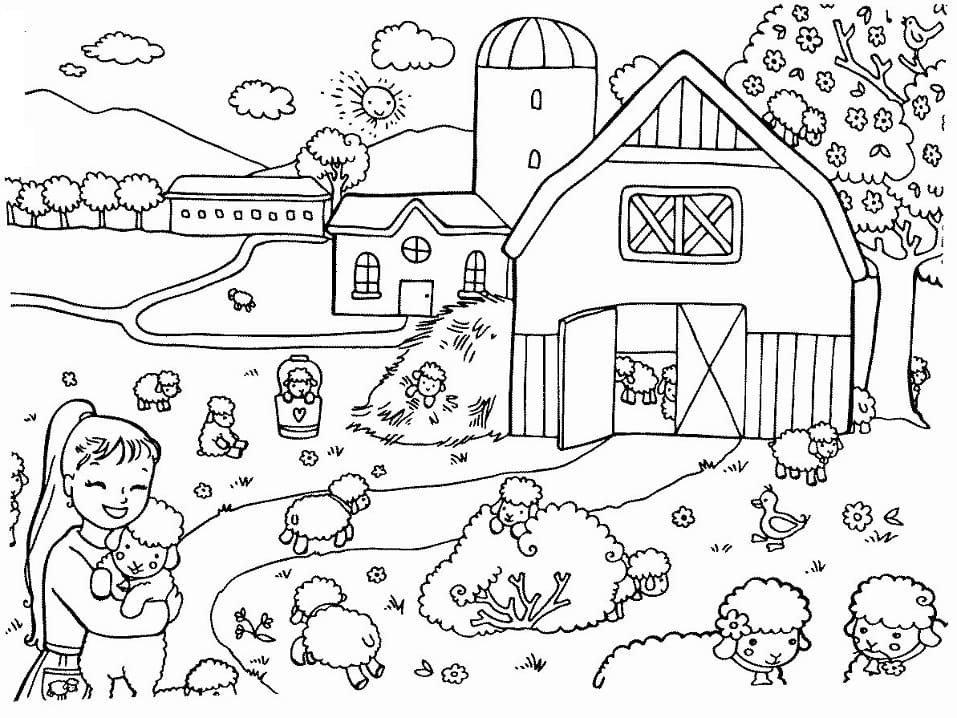 Lovely Farm coloring page