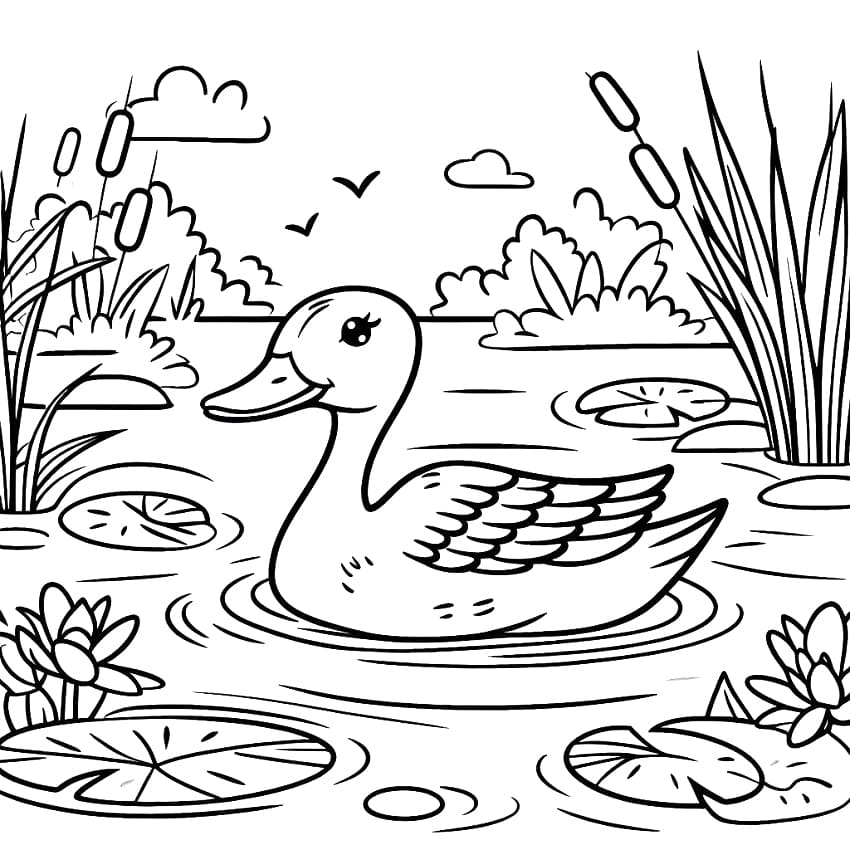 Lovely Mallard Duck coloring page - Download, Print or Color Online for ...