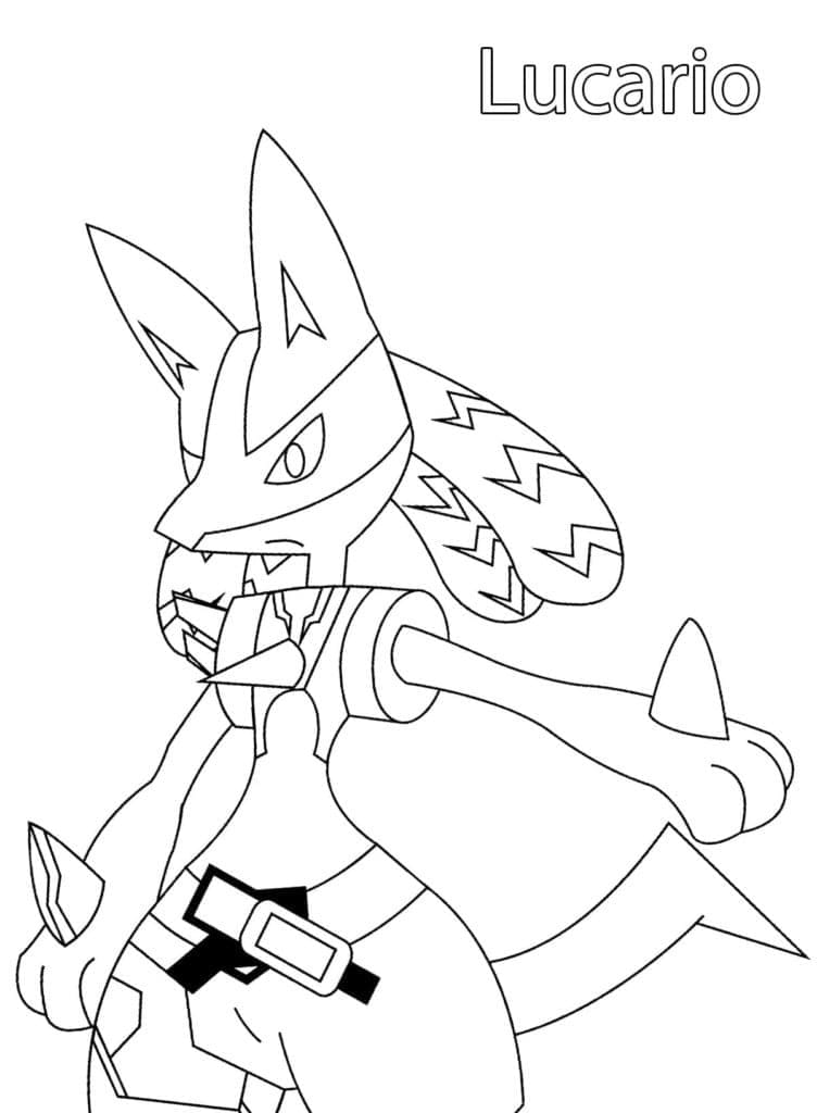Lucario For Free coloring page - Download, Print or Color Online for Free