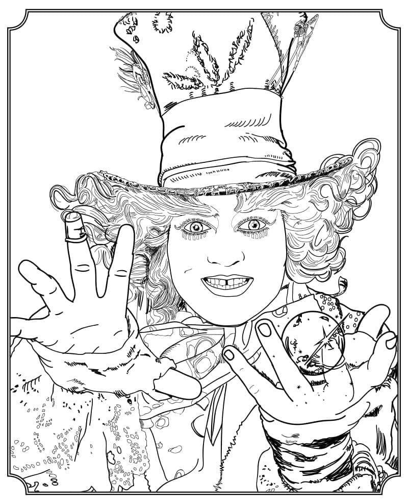 Mad Hatter from Movie coloring page