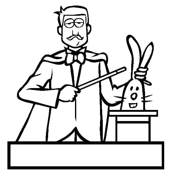 Magician and A Rabbit coloring page