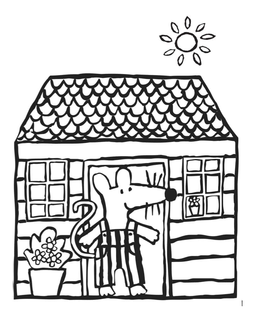 Maisy and House coloring page - Download, Print or Color Online for Free