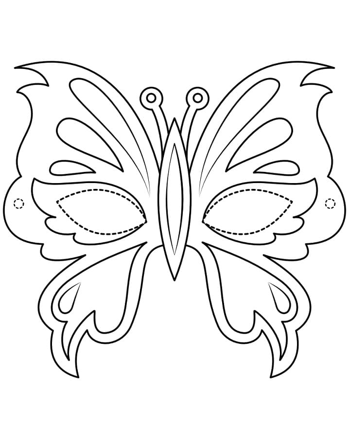 Mardi Gras Butterfly coloring page