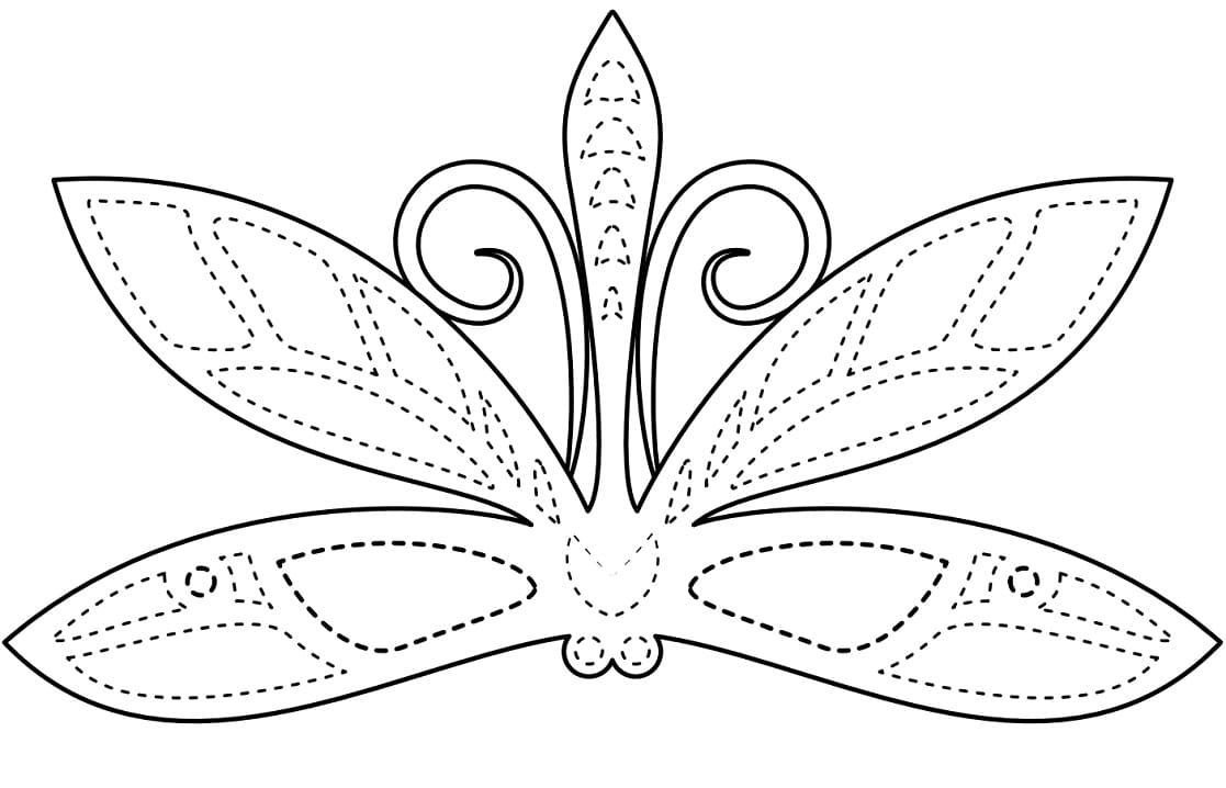 Mardi Gras Dragonfly Mask coloring page