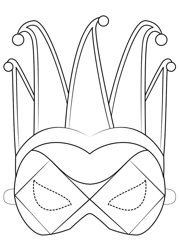 Mardi Gras Harlequin Mask coloring page