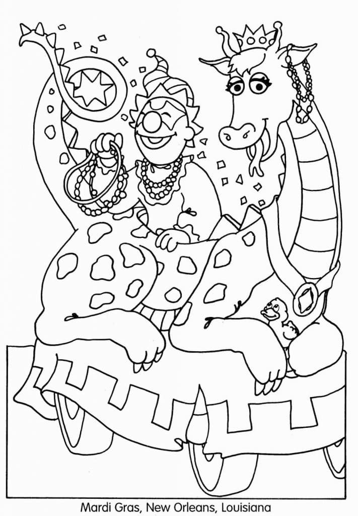 Mardi Gras in New Orleans coloring page Download, Print or Color