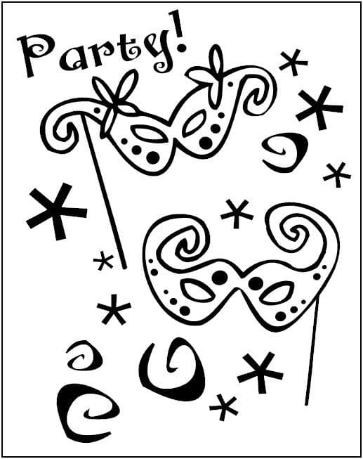 Mardi Gras Party coloring page