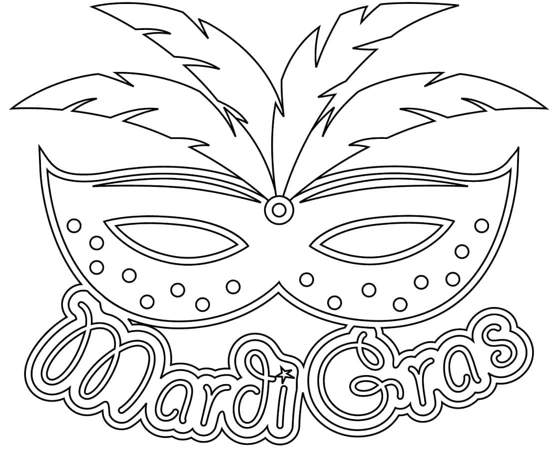 Mask for Mardi Gras coloring page