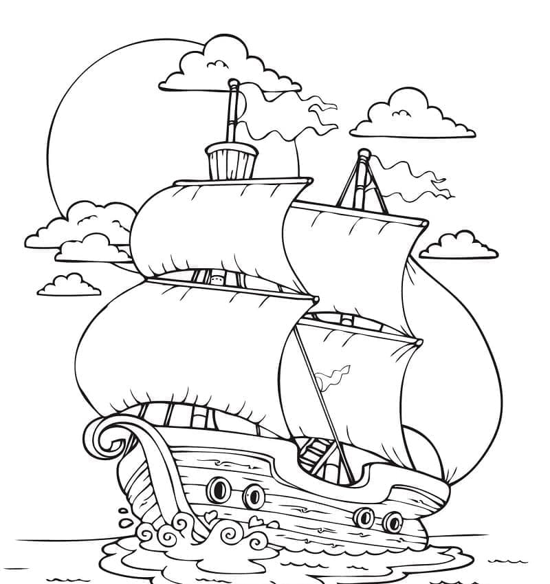 Mayflower Ship Free coloring page