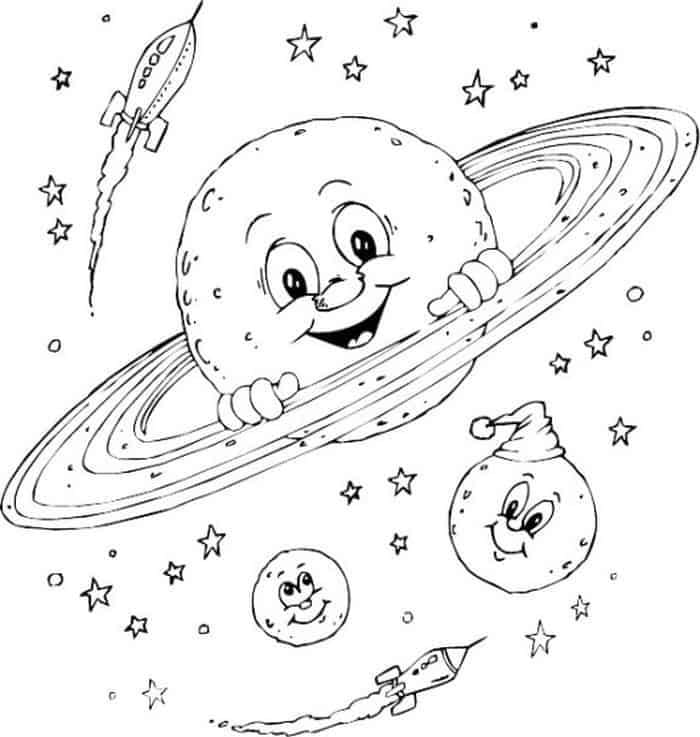 Merry Moon In Orbit coloring page