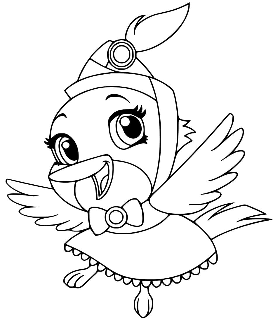 Miss Featherbon from Palace Pets coloring page