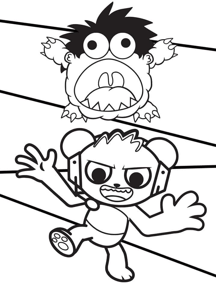 Moe and Combo Panda coloring page