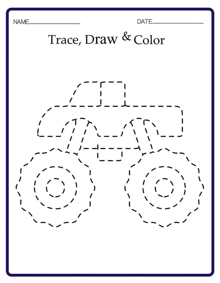 Monster Truck Tracing - sheet 9