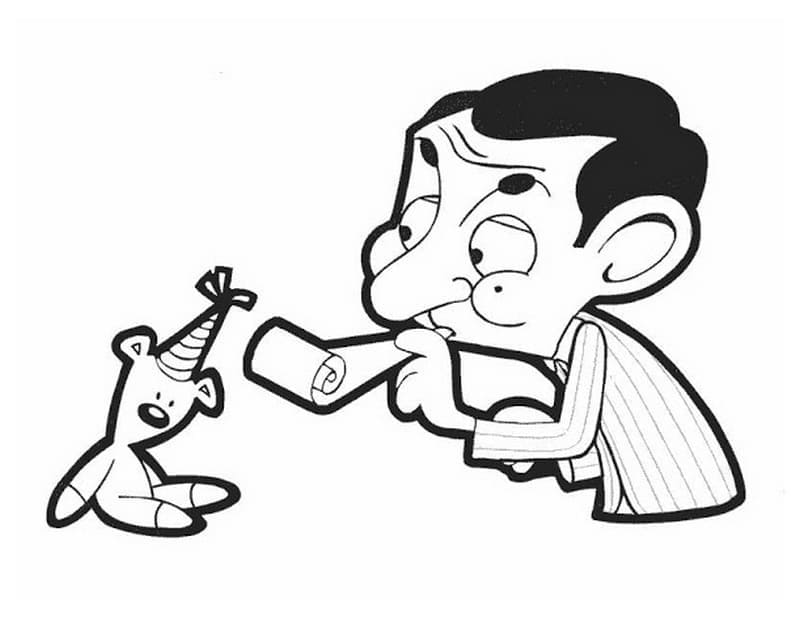 Mr Bean Free Printable coloring page - Download, Print or Color Online ...