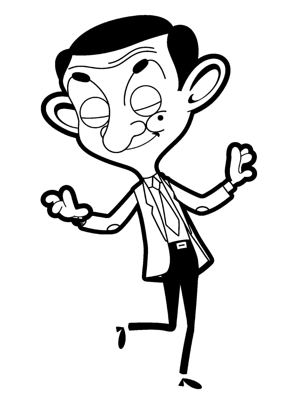 Mr Bean is Dancing coloring page - Download, Print or Color Online for Free