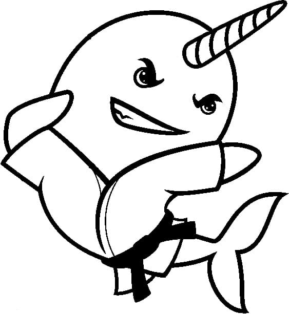 Narwhal Karate coloring page