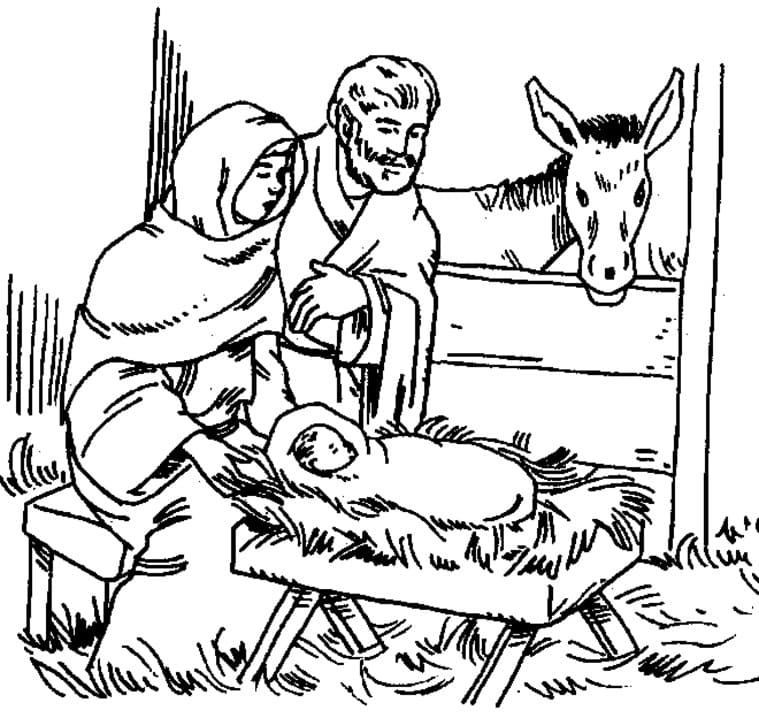 Nativity Scene to Print coloring page