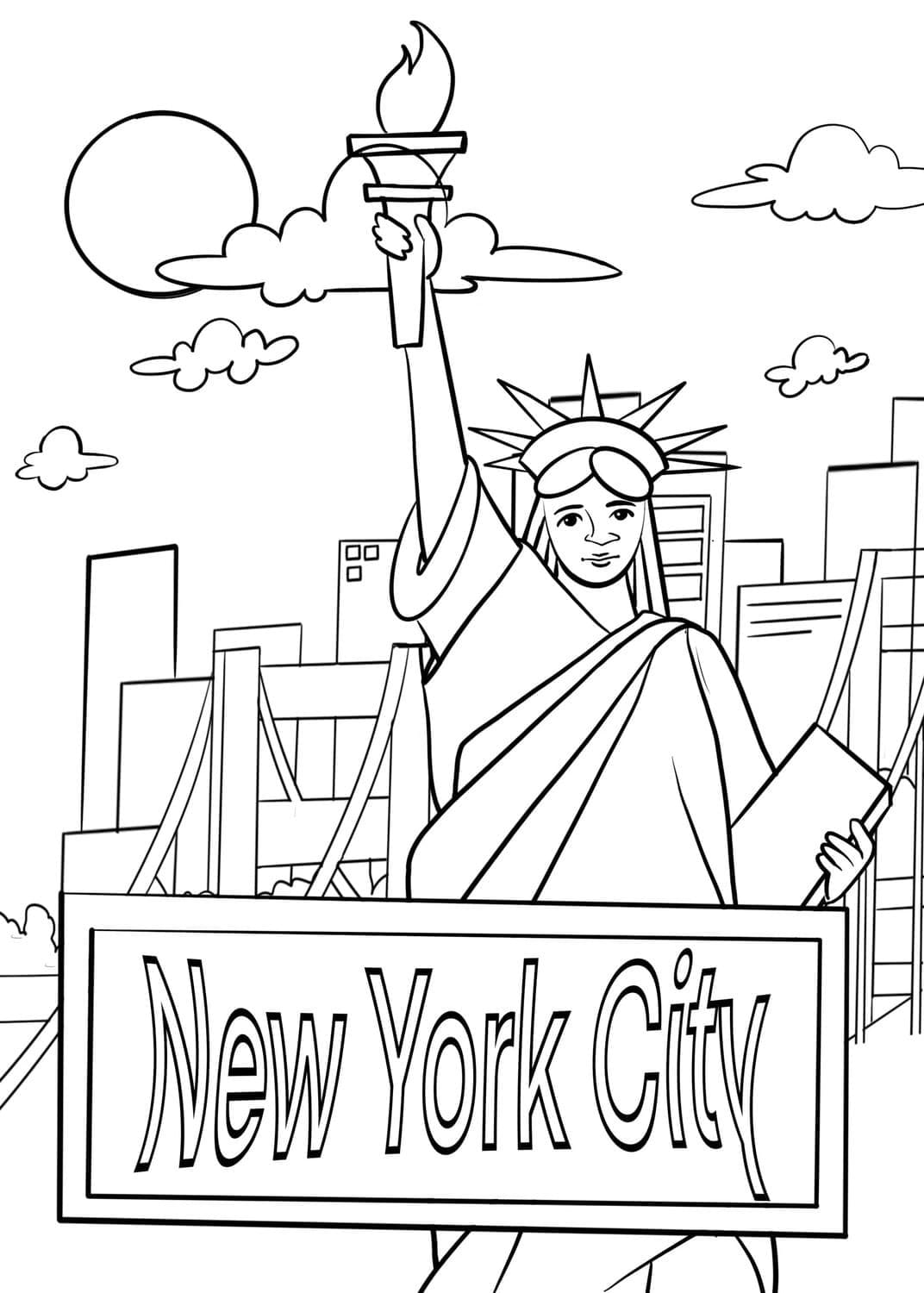 New York City Free Printable coloring page - Download, Print or Color ...
