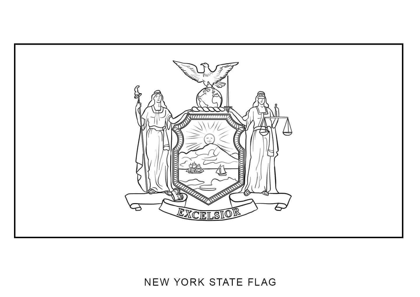 New York State Flag coloring page Download Print or Color Online for