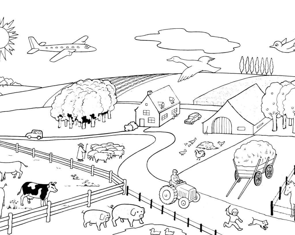 Nice Farm coloring page