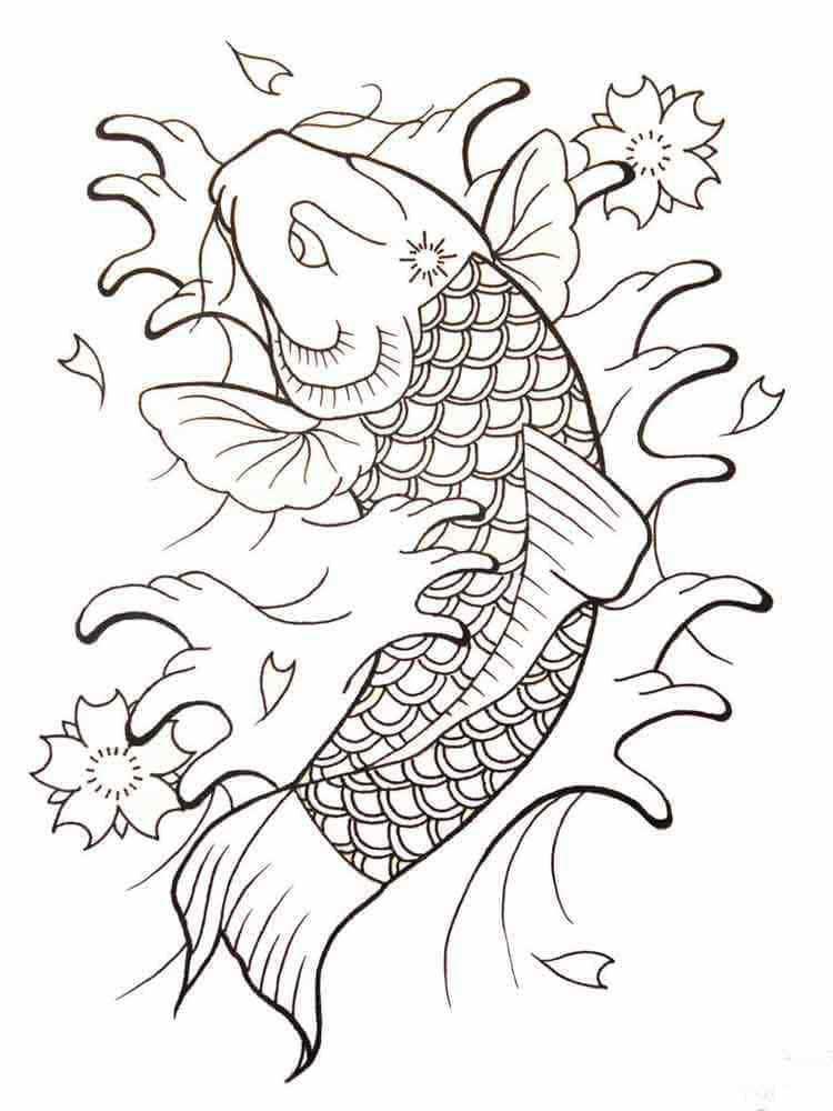 Nice Koi Fish coloring page