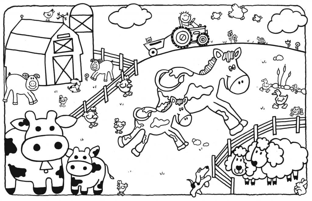 Normal Farm Animals coloring page