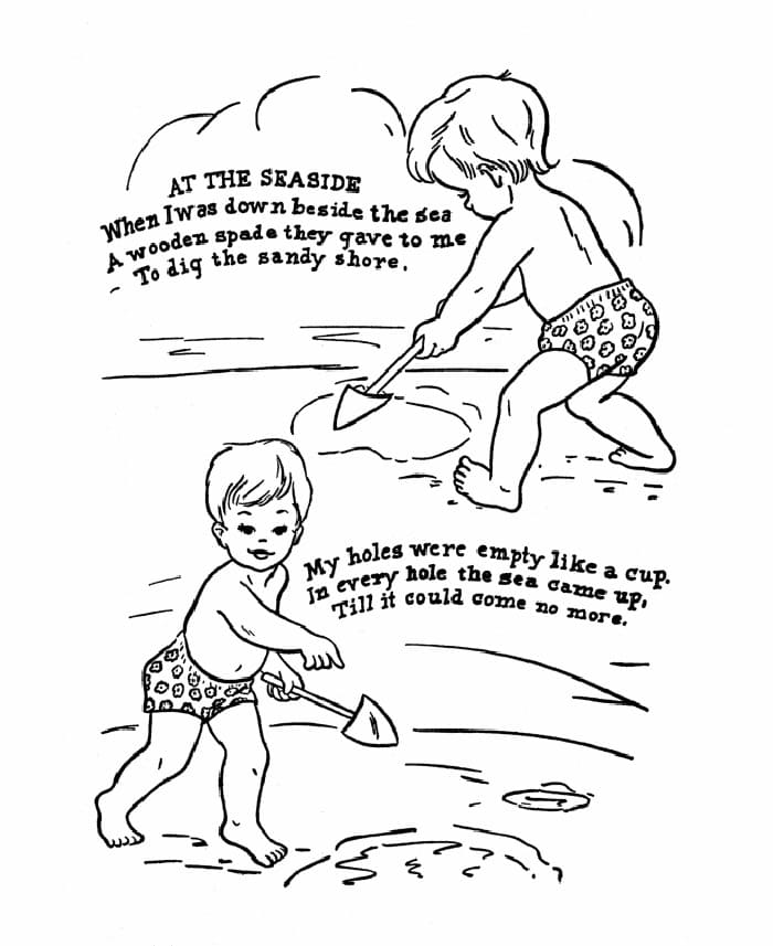 Nursery Rhyme At the Seaside coloring page