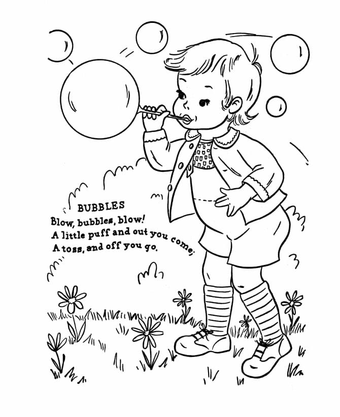 Nursery Rhyme Bubbles coloring page