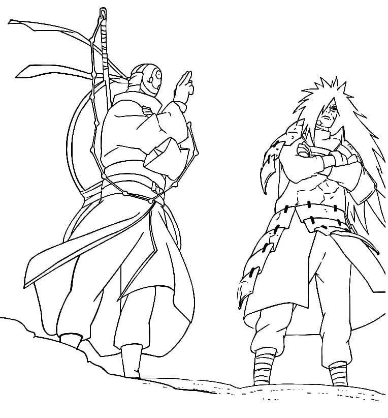 Obito and Madara Uchiha coloring page