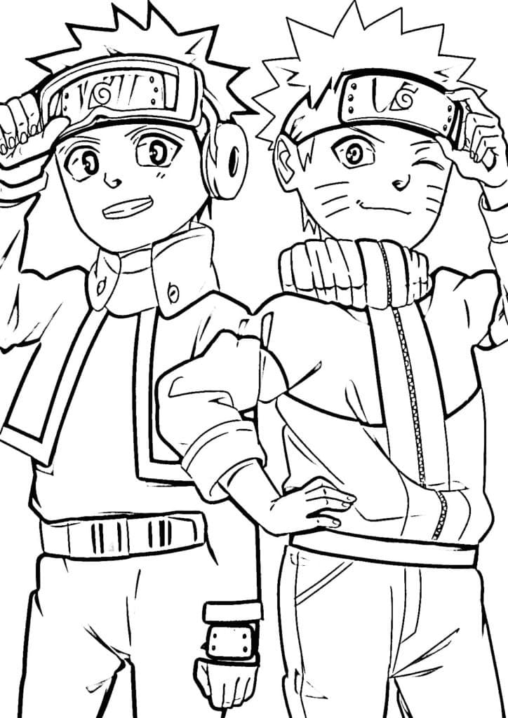 Obito and Naruto coloring page