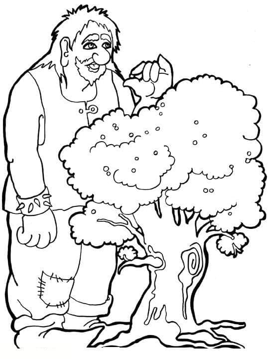 Ogre and A Tree coloring page