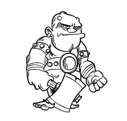 Ogre with Axe coloring page