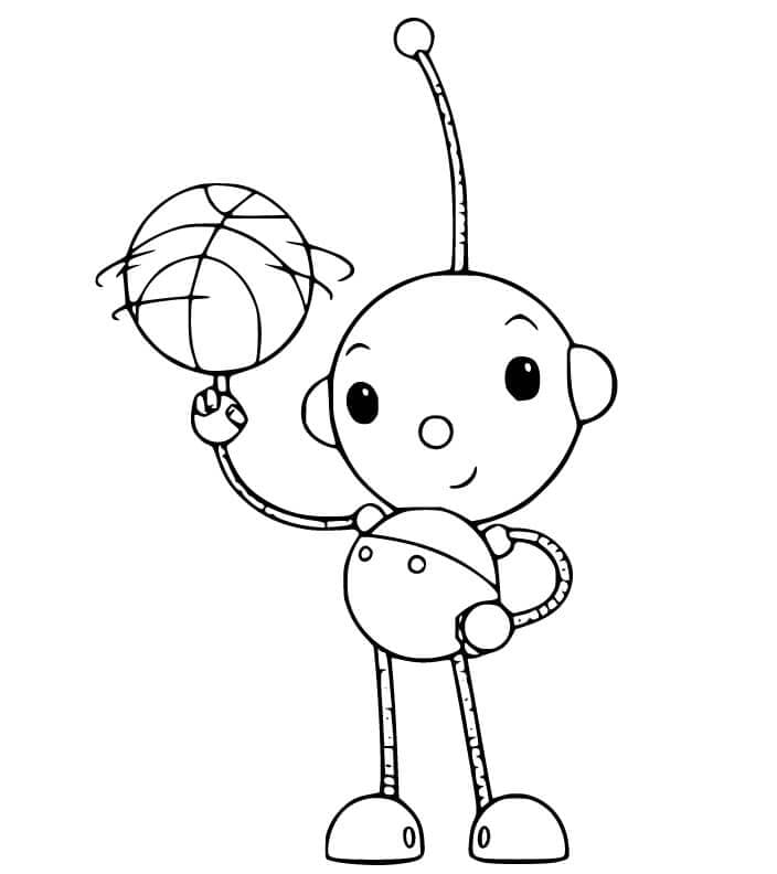 Olie Polie and A Ball coloring page