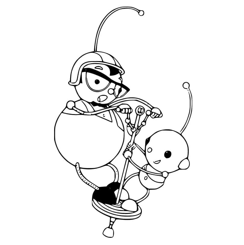 Olie Polie and Dad coloring page