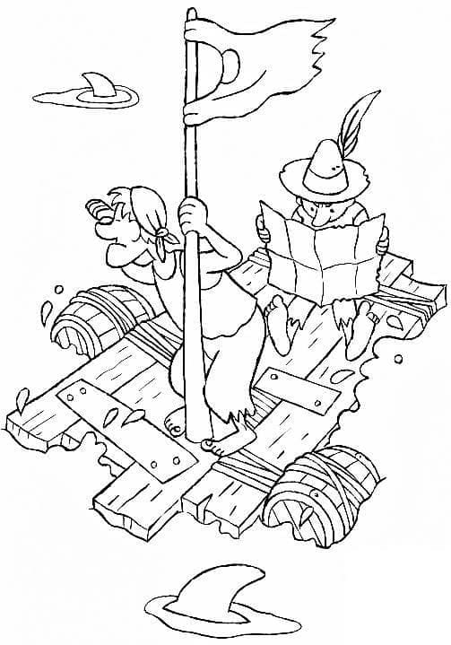 On The Raft coloring page