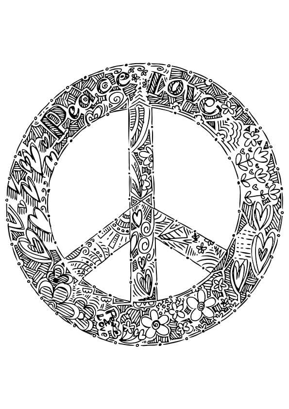 Peace Sign For Adults Coloring Page Download Print Or Color Online For Free 