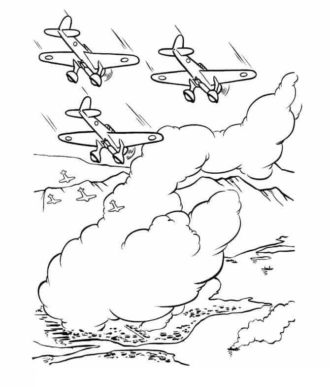 Pearl Harbor Air Battle coloring page