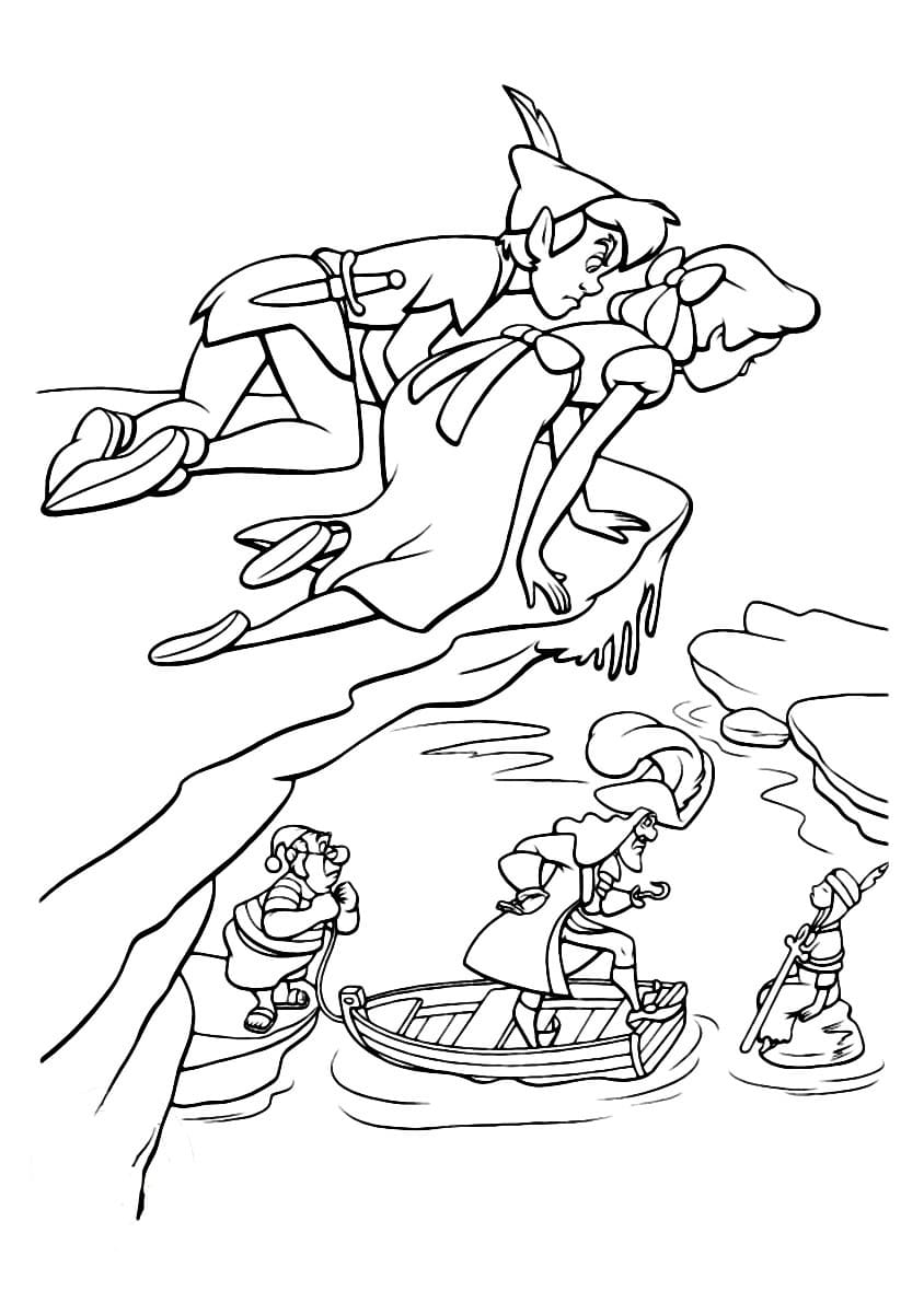 Peter Pan and Pirates coloring page