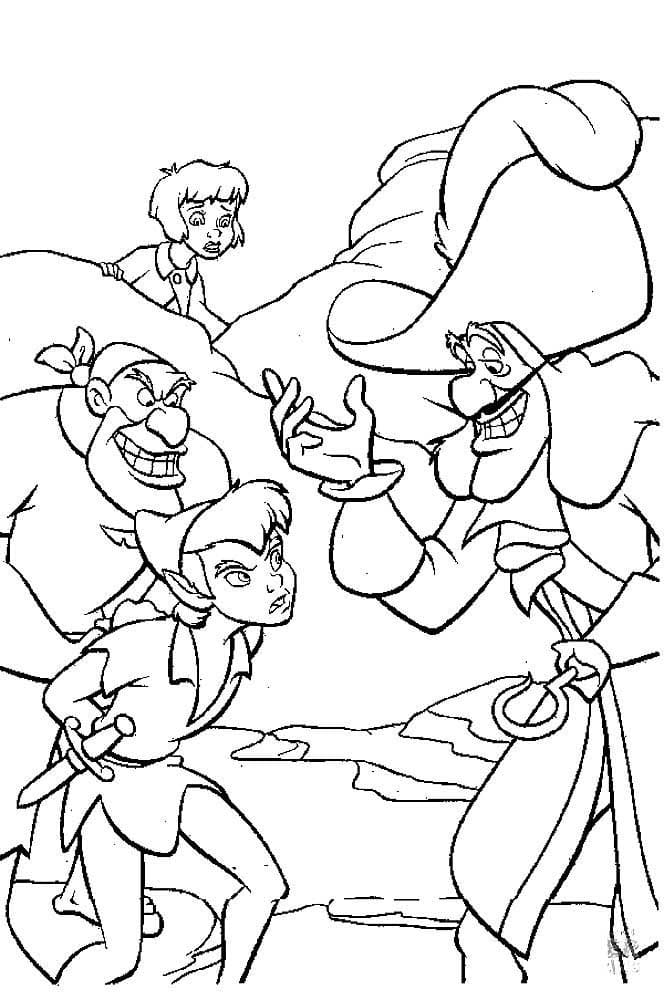 Peter Pan and The Pirates coloring page