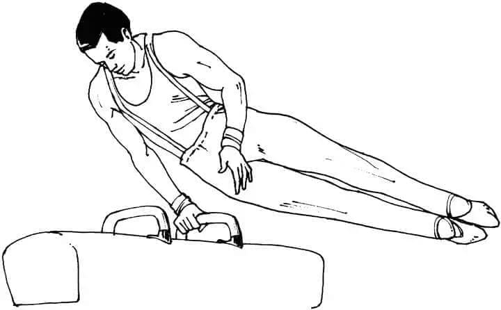 Pommel Horse Gymnastics coloring page