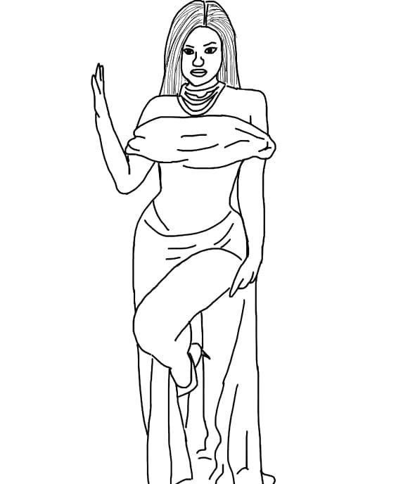 Pretty Kylie Jenner coloring page