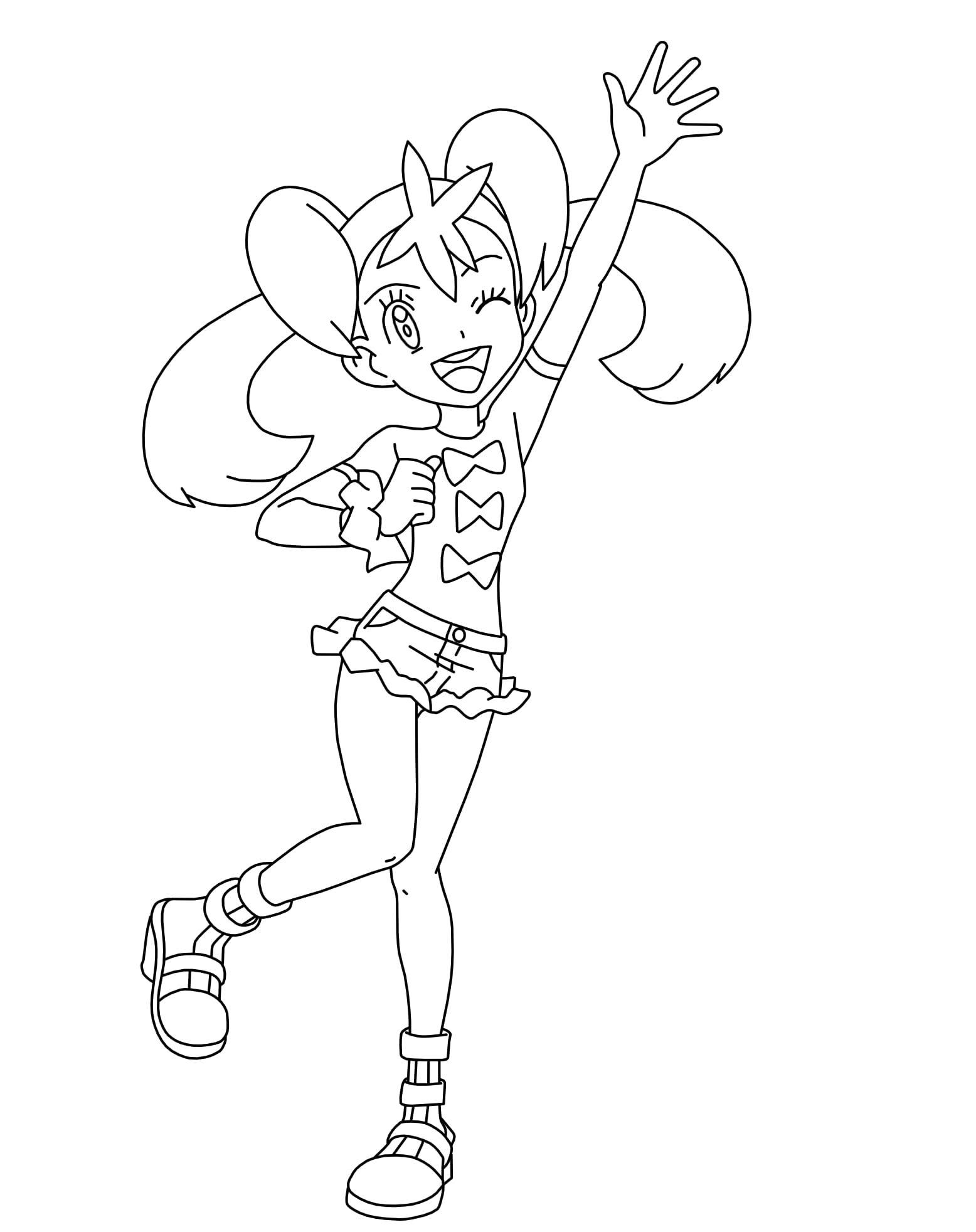 Pretty Shauna Pokemon coloring page