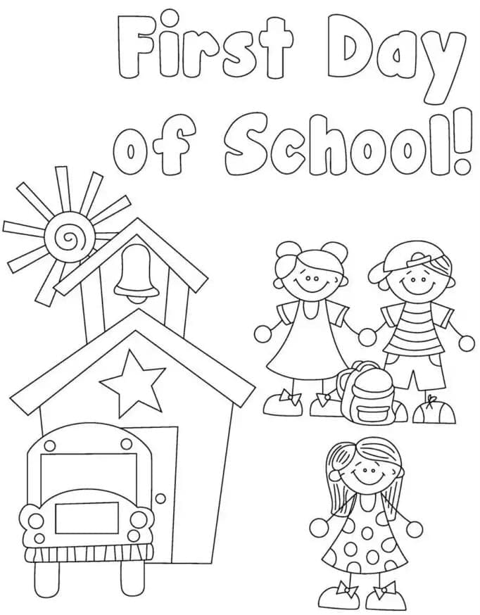 Free Printable First Day Of School Coloring Pages For Kindergarten Prntbl