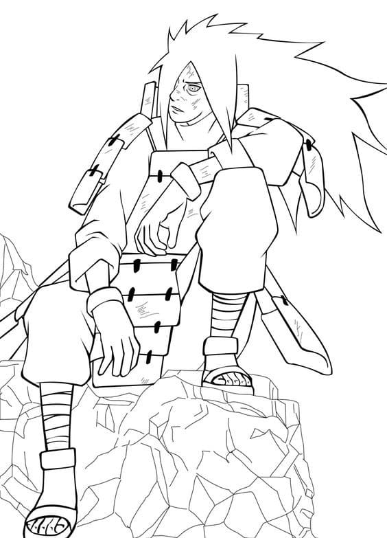 Print Madara Uchiha coloring page