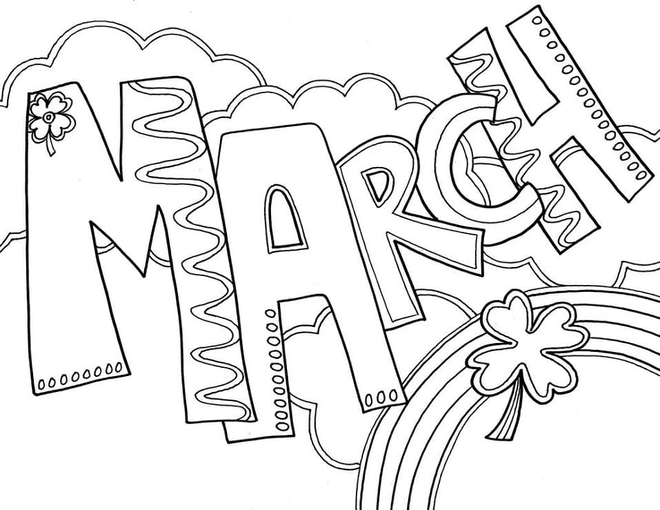 Print March coloring page