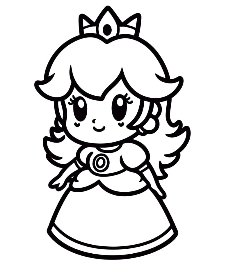 Printable Cute Princess Peach Coloring Page Download Print Or Color