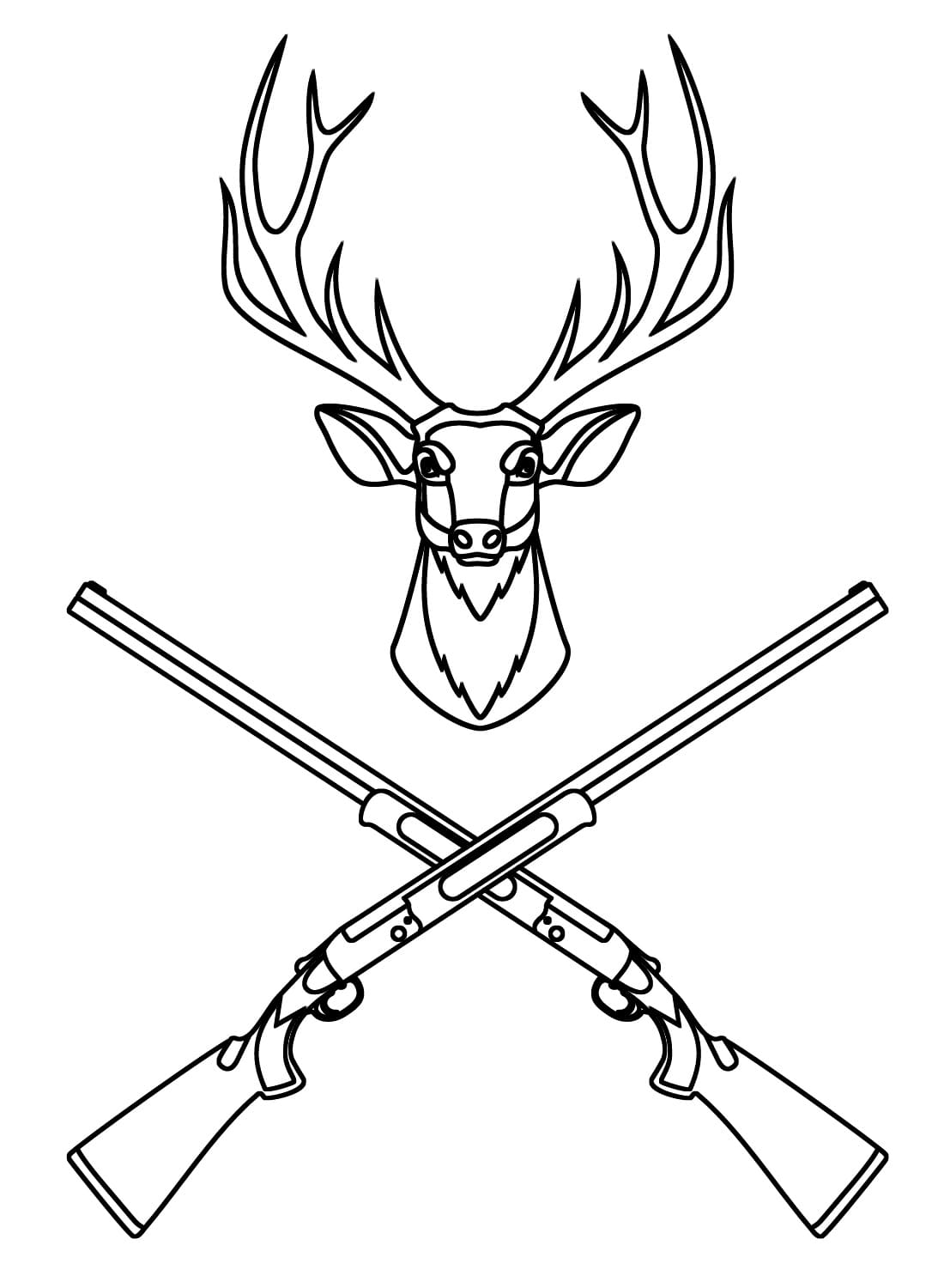 A hunter hunting in the boat coloring page