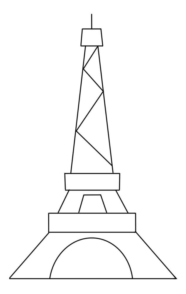 Printable Easy Eiffel Tower coloring page